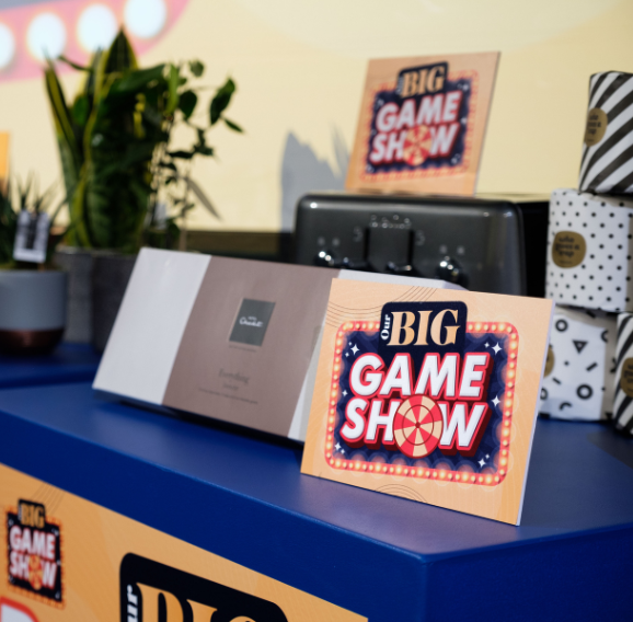 A shot of the Nationwide Our Big Night In Awards prizes.