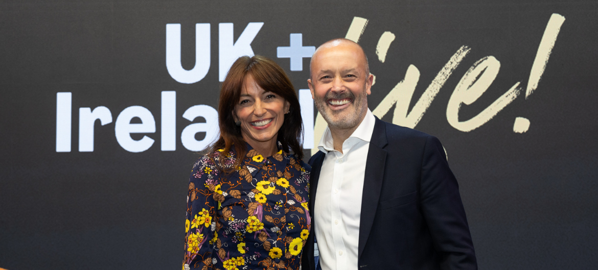 Picture of Davina McCall and an Amazon UK Country Manager John Boumphrey.