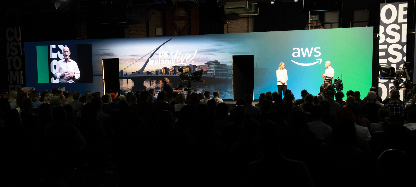 Wide shot of the Amazon UK&I stage.