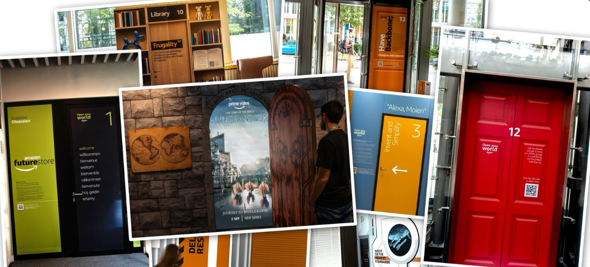 Collage of the Amazon Open Your World campaign