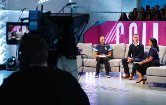 BTS shot of the Birmingham 2022 Commonwealth Games Volunteer Orientation Broadcast