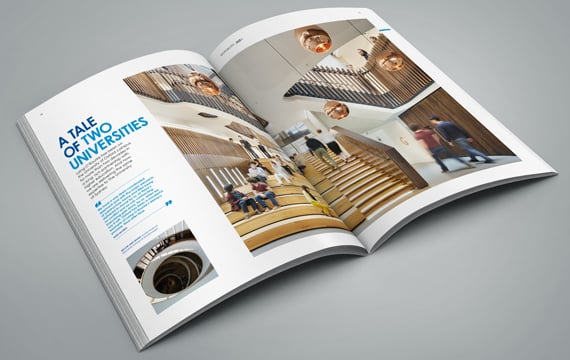 Image of a spread of the Infoworks magazine