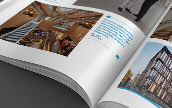 Image of a spread of the Infoworks magazine