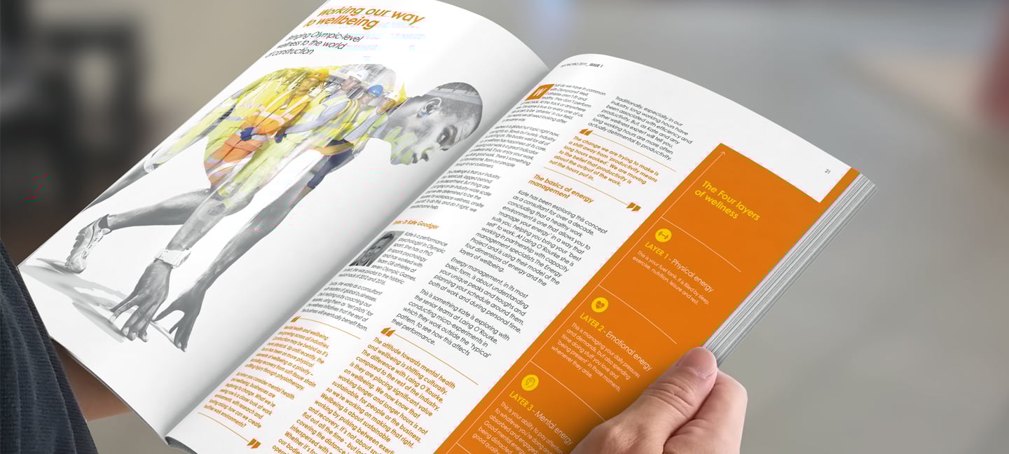 Image of a spread of the Infoworks magazine