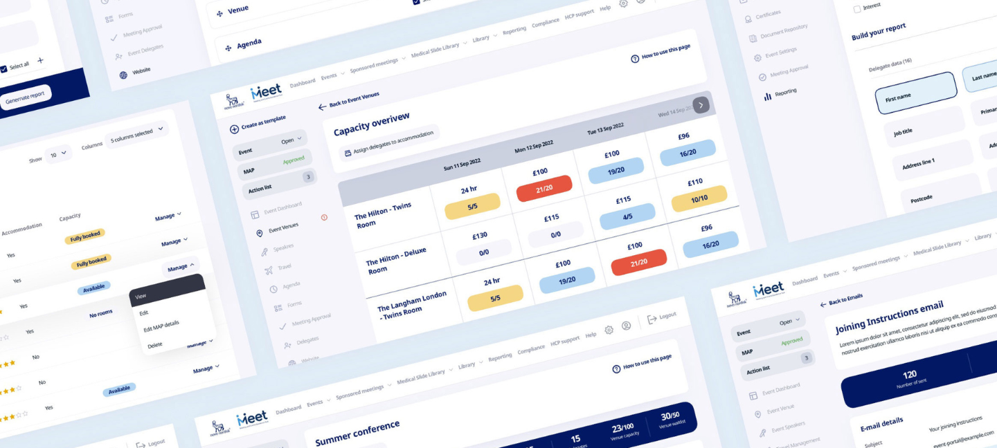 Screenshots of digital platform