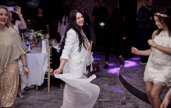 A Vorwerk employee dancing during the Mykonos incentive trip.