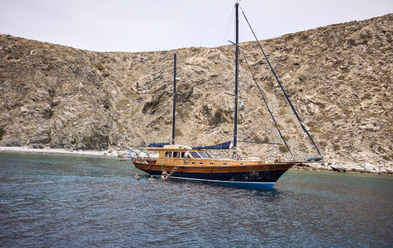 Shot of the boat trip to Delios on the Vorwerk Mykonos incentive trip.