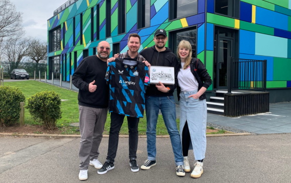 Picture of DRPG and Worcestershire County Cricket Club football shirts
