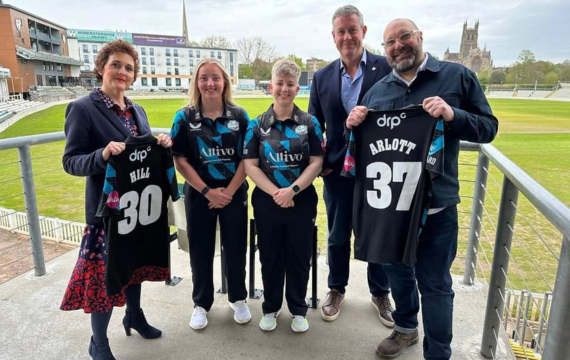 Picture of DRPG and Worcestershire County Cricket Club football shirts