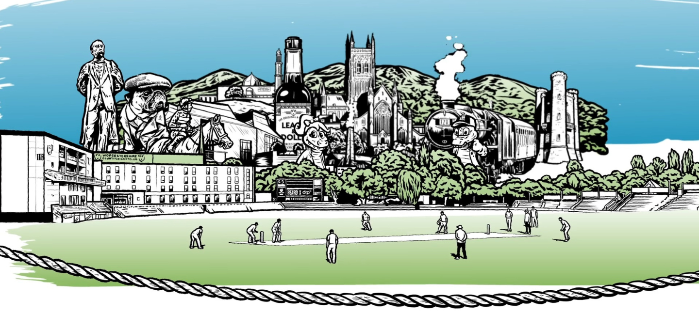 Screenshot of the Worcestershire County Cricket Club animated kit launch film