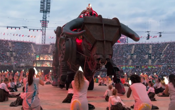 Shot of the Birmingham 2022 Commonwealth Games Opening Ceremony from the WMGC Film