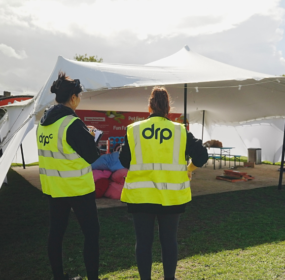 Shot of two people at DRPG at Amazon Pet Fest.