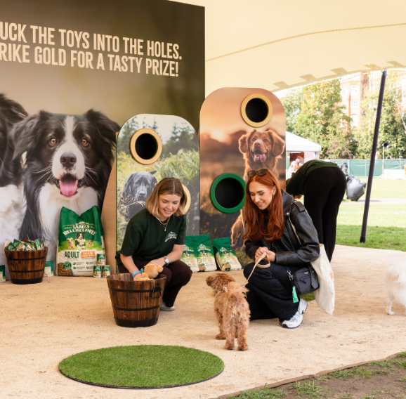 Shot of two people at Amazon Pet Fest.