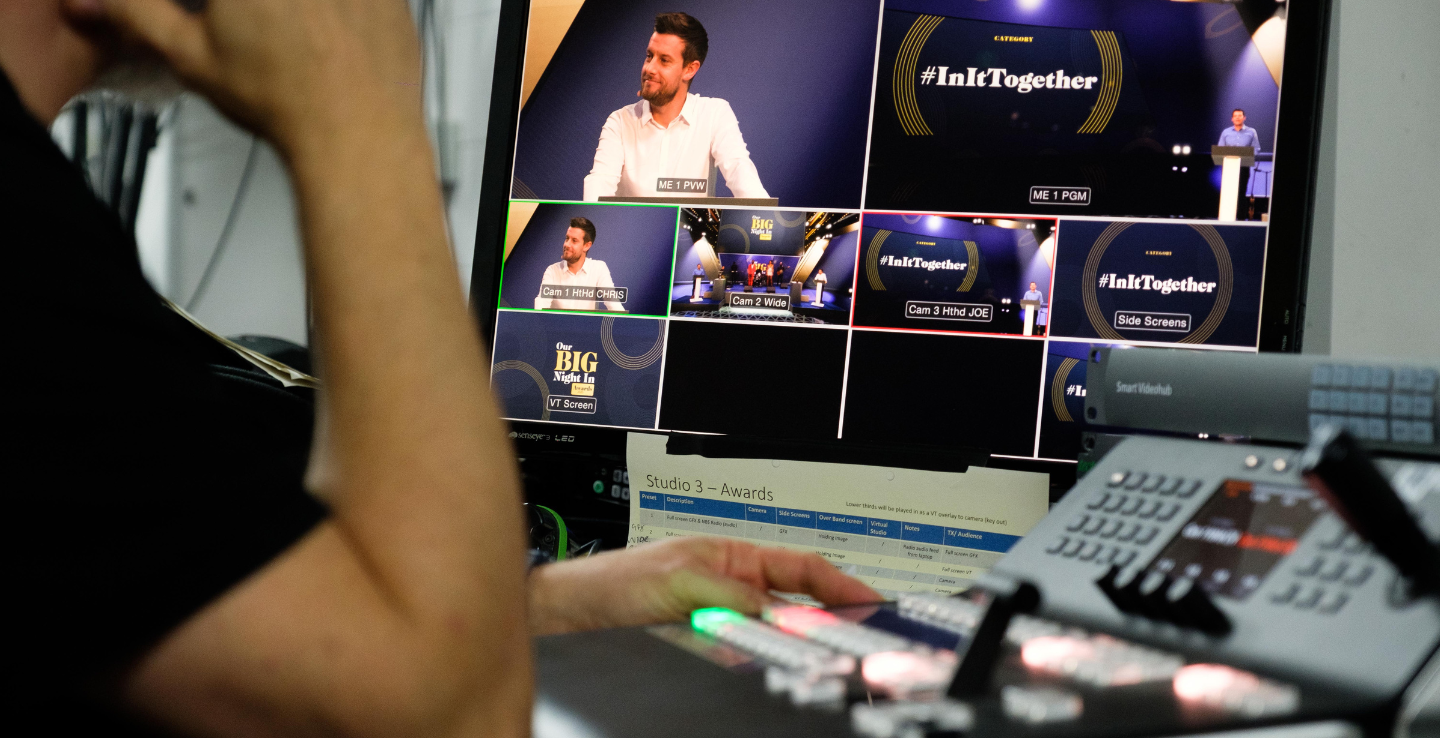 A BTS shot of the Nationwide Our Big Night In Awards.