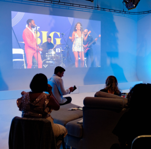 A shot of people watching the virtual broadcast as part of the Nationwide Our Big Night In Awards.