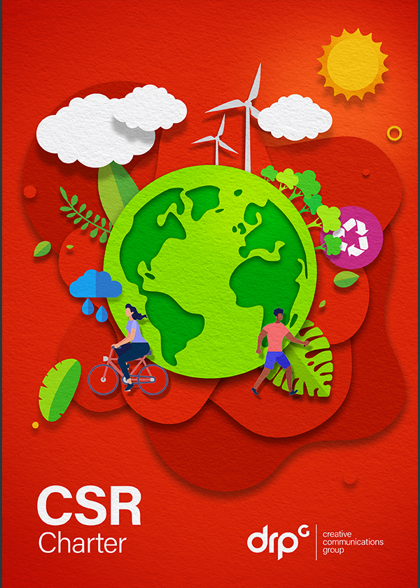 cover of report - red background with paper cutouts of the world and 
