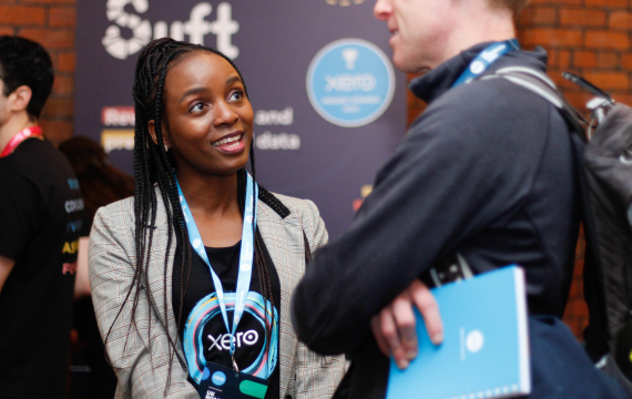 Shot of someone talking at the Xero Roadshow