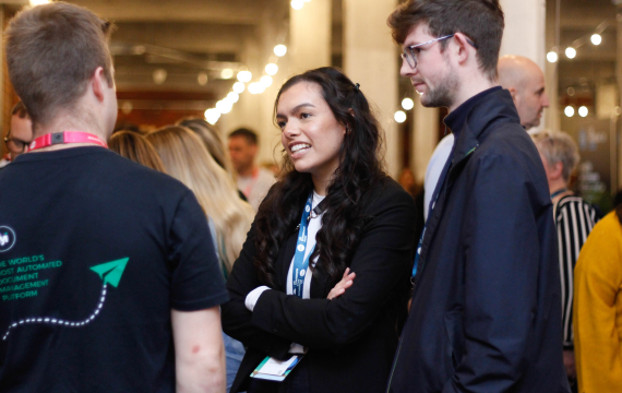 Shot of people talking at the Xero Roadshow