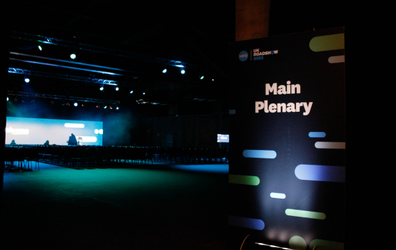 Shot of the Main Plenary Stage signage at the Xero Roadshow